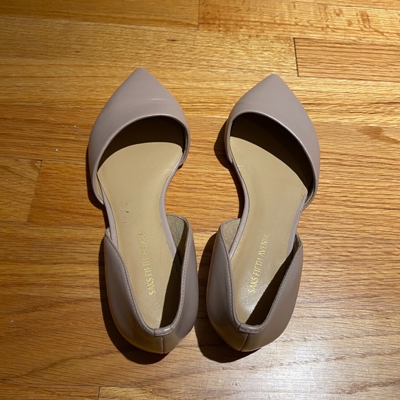 Saks Fifth Avenue Shoes - Saks Fifth Avenue Beige/Pink Flats